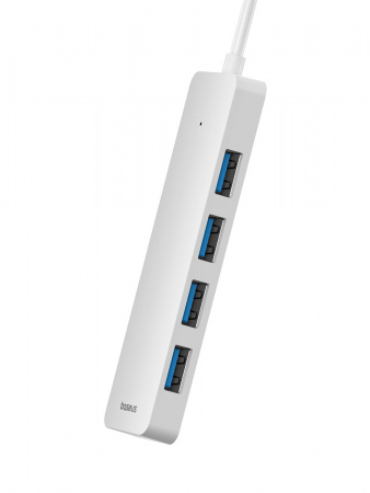 Хаб концентратор Baseus UltraJoy Series 4-Port HUB Lite 15см Moon White (USB-A - USB3.0*4) B0005280B211-00