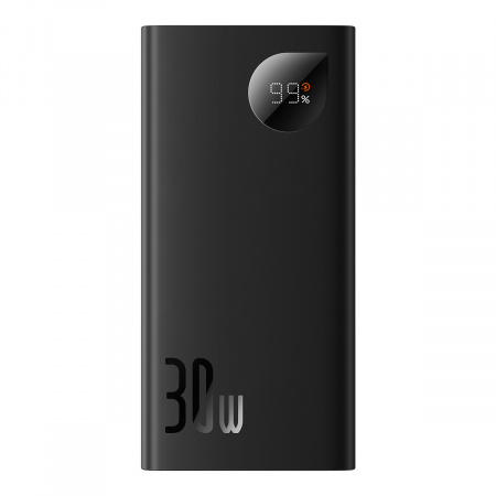 Внешний аккумулятор Baseus Adaman2 Digital Display Fast Charge Power Bank 10000mAh 30W Черный (PPAD040101)+кабель USB - Type-C 3A 0.3m Черный
