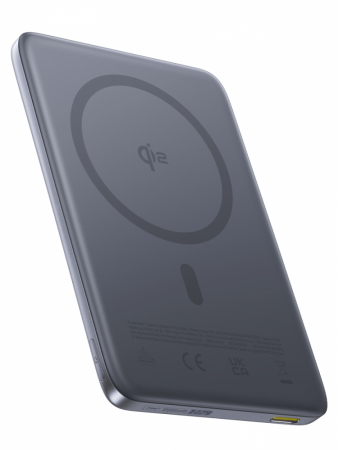 Повербанк Baseus PicoGo AM41 Ultra-Slim Qi2 Magnetic 10000mAh 27W Темно-серый (в комплекте USB-C - USB-C кабель 30см) (E0027200)