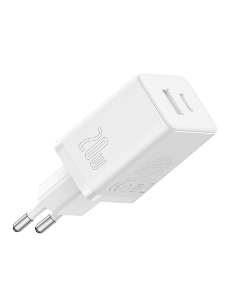 Сетевое зарядное устройство OS-Baseus Cube Fast Charger C+U 20W EU Белый (P10111403213-00)