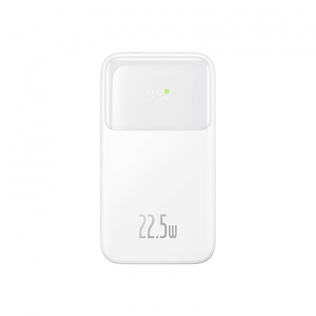 Внешний аккумулятор Baseus Comet Series с двойным кабелем и цифровым дисплеем, 10000 mAh, 22.5 W White (PPMD020002)