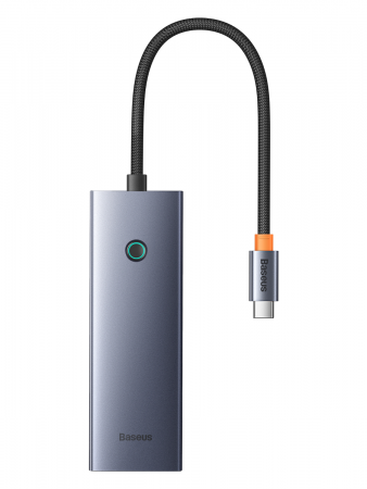Хаб Baseus UltraJoy Series 4-Port Серый (USB-C- USB 3.0*4+USB-C 5V) (B0005280B811-08)