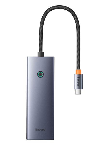 Хаб Baseus UltraJoy Series 4-Port Серый (USB-C- USB 3.0*4+USB-C 5V) (B0005280B811-08)