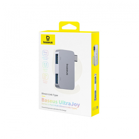 USB-концентратор Baseus UltraJoy Series 2-Port HUB USB-C - USB3.0*2 (B0005280E811-00) Серый