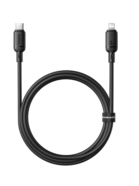 Кабель OS-Baseus Silky Series Fast Charging Cable Type-C - Lightning 20W 1м Чёрный (P10377700113-00) 