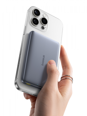 Повербанк Baseus PicoGo AM41 Ultra-Slim Qi2 Magnetic 10000mAh 27W Темно-серый (в комплекте USB-C - USB-C кабель 30см) (E0027200)