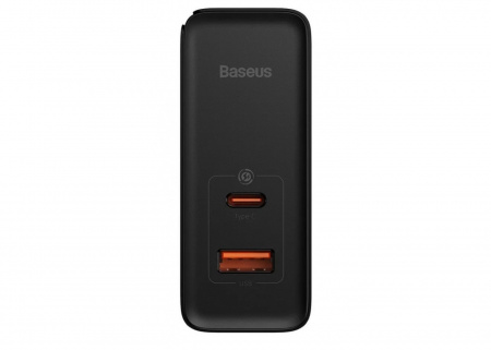 Сетевое зарядное устройство Baseus GaN5 Pro Fast Charger C+U 100W EU Черный с кабелем Mini White Cable Type-C - Type-C 100W(20V/5A) 1m (CCGP090201)