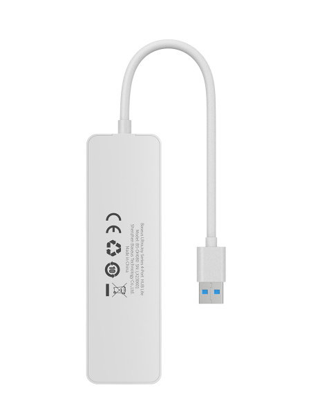 Хаб концентратор Baseus UltraJoy Series 4-Port HUB Lite 15см Moon White (USB-A - USB3.0*4) B0005280B211-00