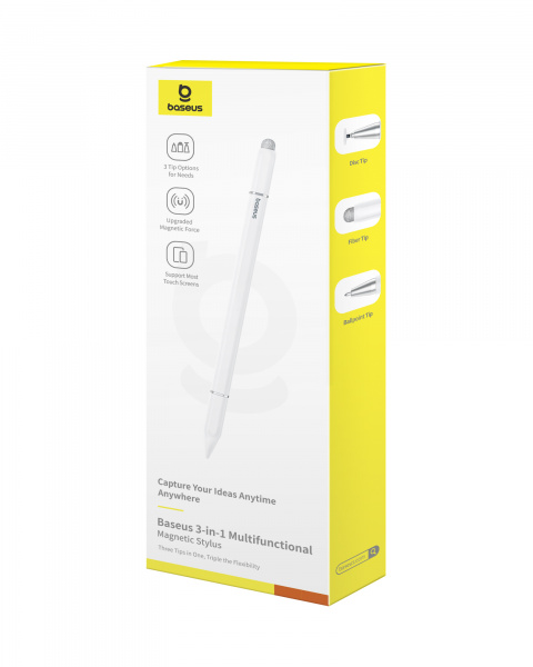 Стилус универсальный Baseus Smooth Writing III 3-in-1 Passive Stylus Magnetic Version (P80080801211-00) Белый