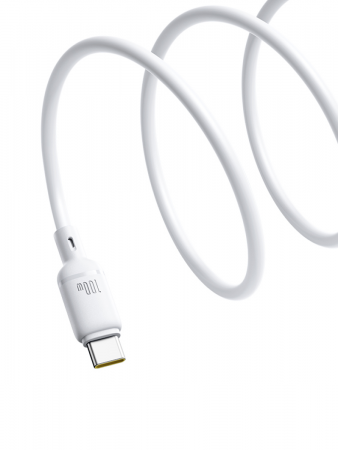 Кабель OS-Baseus Silky Series Fast Charging Cable Type-C - Type-C 100W 1м Белый (P10377704213-00)