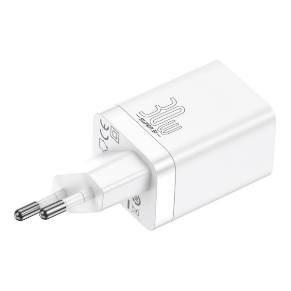 Сетевое зарядное устройство Baseus Super Si Pro Quick Charger C+U 30W EU (PD, QC) Белое (CCSUPP-E02)