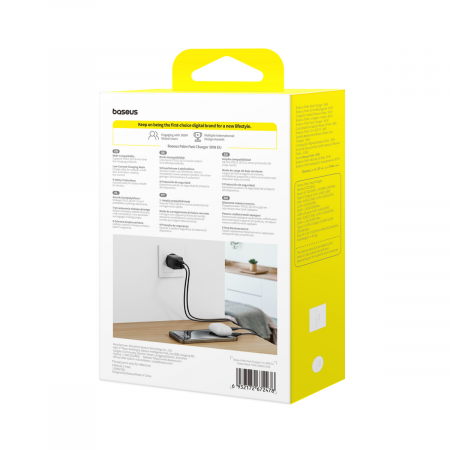 Сетевое зарядное устройство Baseus Palm Fast Charger C+U 30W EU Чёрный (P1011160A113-00)