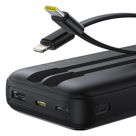 Внешний аккумулятор Baseus Lipow Dual-Cable Power Bank with Digital Display 20000mAh 22.5W (Кабель USB-A - USB-C 20 см)Черный (P10079102123-00)