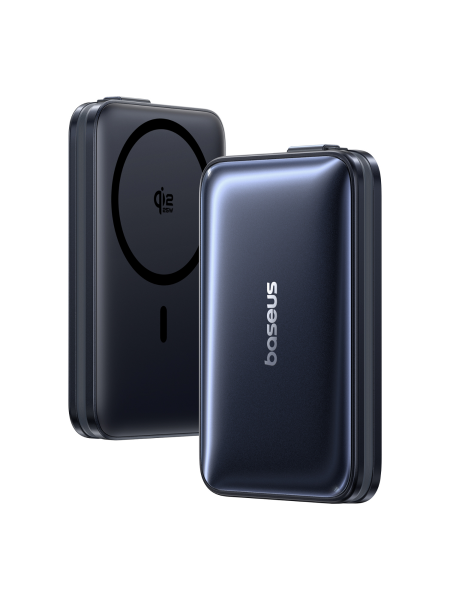 Повербанк Baseus PicoGo AM61 Qi2.2 Magnetic с встроенным кабелем 10000mAh 45W Чёрный (E0028V00)