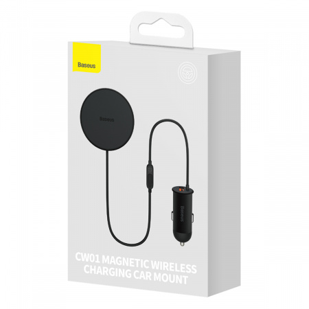 Автомобильное беспроводное магнитное зарядное устройство Basues CW01  Magnetic Wireless Charging Car Mount 40W (Wireless Charging 15W and USB-A 25W) Claw Edition (C40141000111-01) Черное