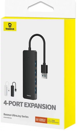 Хаб концентратор Baseus UltraJoy Series 4-Port HUB Lite 150см Moon White (USB-A - USB3.0*4) B0005280B211-03