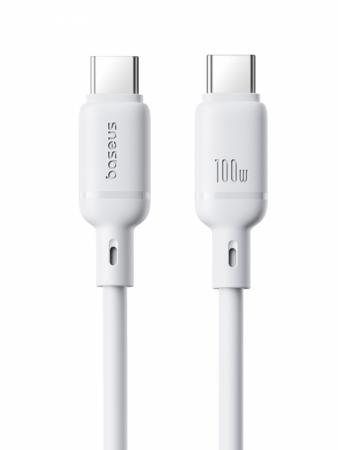 Кабель OS-Baseus Silky Series Fast Charging Cable Type-C - Type-C 100W 1м Белый (P10377704213-00)