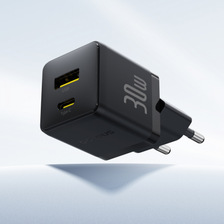 Сетевое зарядное устройство Baseus Palm Fast Charger C+U 30W EU Чёрный (P1011160A113-00)