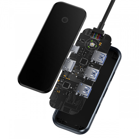 Хаб Baseus AcmeJoy 5-Port Type-C HUB Adapter (Type-C - HDMI*1+USB3.0*2+USB2.0*1+Type-C PD&Data *1) Темно-серый (WKJZ010213)