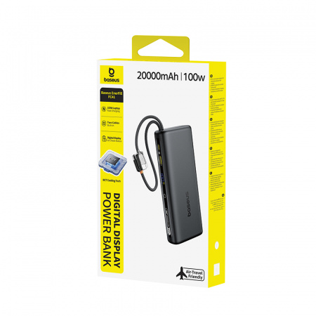Повербанк Baseus EnerFill FC41 Digital Display Dual Built-in USB-C Cables 20000mAh 100W Чёрный (E0028N03)