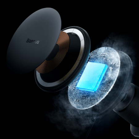 Автомобильное беспроводное магнитное зарядное устройство Baseus CW01 Magnetic Wireless Charging Car Mount Air Vent Version 15W (C40141001111-00) Черное
