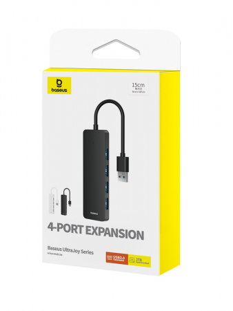 Хаб концентратор Baseus UltraJoy Series 4-Port HUB Lite 15см Moon White (USB-A - USB3.0*4) B0005280B211-00
