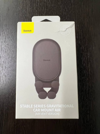 УЦЕНКА Автомобильный держатель Baseus Stable Gravitational Car Mount Air (Air Outlet Version) (SUWX020001) Черный Повреждена упаковка