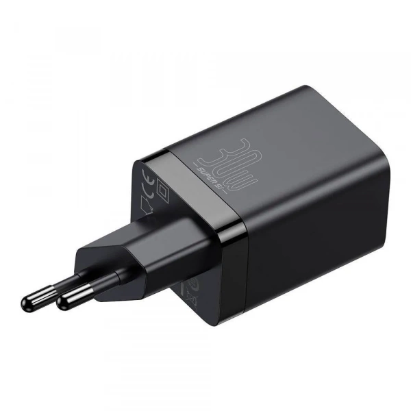Сетевое зарядное устройство Baseus Super Si Pro Quick Charger USB + Type-C C+U 30W EU Черный (CCSUPP-E01)