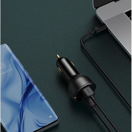 Автомобильная зарядка Baseus Supreme Digital Display PPS DUAL 100W + Кабель Type С - Type C (TZCCZX-01) Автомобильная зарядка Baseus Supreme Digital Display PPS DUAL 100W + Кабель Type С - Type C (TZCCZX-01)