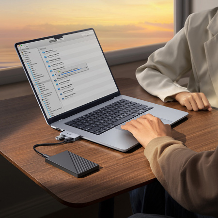 USB-концентратор Baseus UltraJoy Series 2-Port HUB USB-C - USB3.0*2 (B0005280E811-00) Серый