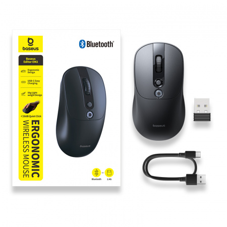 Беспроводная мышь Baseus Editor EM2 Ergonomic Wireless Mouse Чёрный (B0203501)