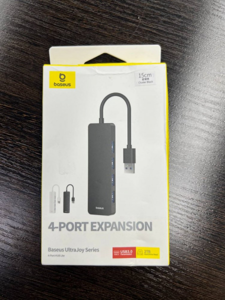 УЦЕНКА Хаб Baseus UltraJoy Series 4-Port  HUB Lite провод 15cm черный (USB A - USB 3.0*4) (B0005280B111-00) Повреждена упаковка УЦЕНКА Хаб Baseus UltraJoy Series 4-Port  HUB Lite провод 15cm черный (USB A - USB 3.0*4) (B0005280B111-00) Повреждена упаковка