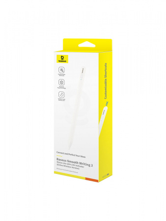 Стилус Baseus Smooth Writing 2 Stylus with LED Indicators беспроводной Белый (USB-C кабель и активный наконечник в комплекте) (P80015802213-03)