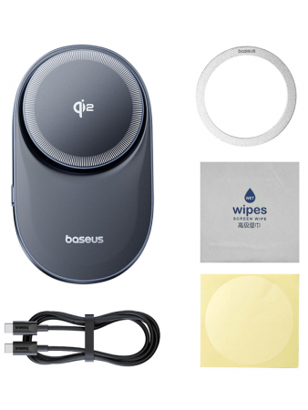 Автомобильное магнитное зарядное устройство Baseus PrimeTrip VC1 Pro Magnetic Wireless Charging Car Mount Qi2 Air Vent Version (C40169009123-00) Чёрное