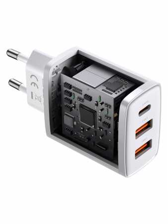Сетевое зарядное устройство Baseus Compact Quick Charger 2U+C 30W EU Белое (CCXJ-E02)