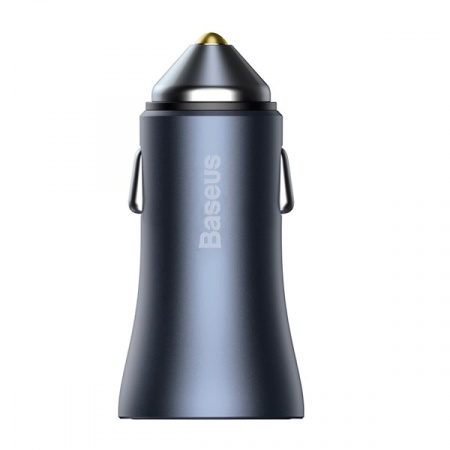 Автомобильное зарядное устройство Baseus Golden Contactor Pro Dual Quick Charger Car Charger U+C 40W (With Baseus Simple wiring USB для Type-C 5A 1.0m) Темно-серый (TZCCJD-0G)