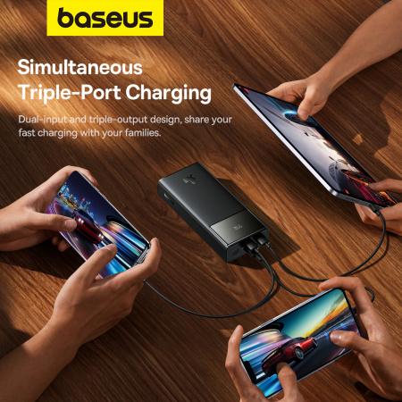 Внешний аккумулятор OS-Baseus Star-Lord Digital Display Fast Charging Power Bank 20000mAh 30W с кабелем USB - Type-C 3A 0.3m (P10022904113-00) Черный