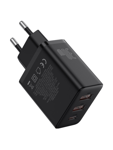 Сетевое зарядное устройство OS-Baseus Cube Fast Charger 2U+C 30W EU Чёрный (P10111402113-00)