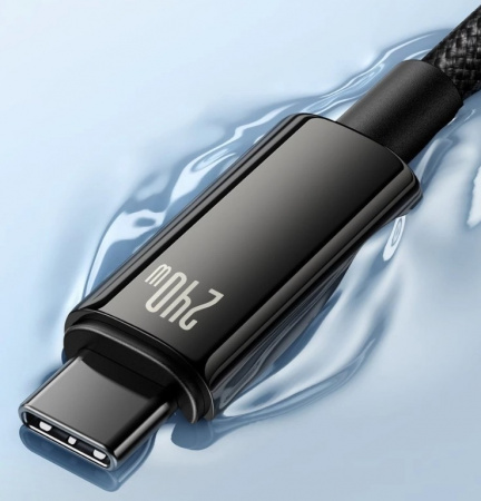 Кабель Baseus Tungsten Gold Fast Charging Data Cable Type-C - Type-C 240W 1м Черный CAWJ040001