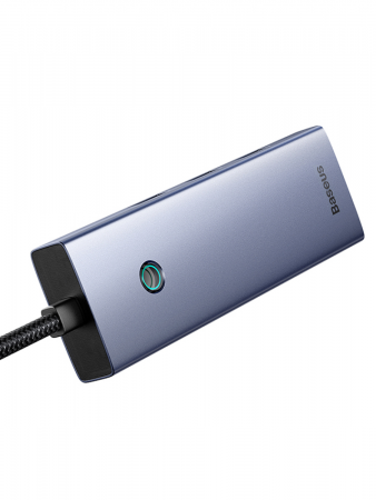 Хаб Baseus UltraJoy Series 4-Port Серый (USB-C- USB 3.0*4+USB-C 5V) (B0005280B811-08)