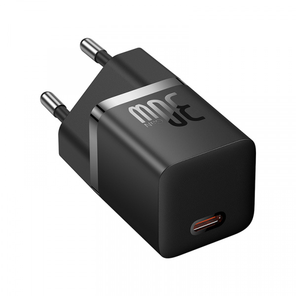 Сетевое зарядное устройство Baseus GaN5 (mini) 1C 30W + Кабель USB-C - USB-C Чёрный (P10110902113-00)