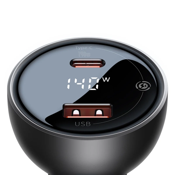 Автомобильное зарядное устройство Baseus Digital Display PD3.1 Dual Fast Charger Car Charger U+C 140W Set Obsidian с кабелем Type-C - Type-C 240W (48V/5A) 1m Черное (CGZX070001) Автомобильное зарядное устройство Baseus Digital Display PD3.1 Dual Fast Charger Car Charger U+C 140W Set Obsidian с кабелем Type-C - Type-C 240W (48V/5A) 1m Черное (CGZX070001)