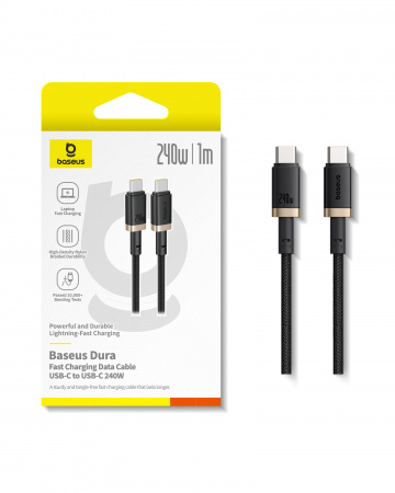 Кабель Baseus Dura Fast Charging Data Cable USB-C - USB-C 240W 1м Чёрный (P10377803U03-00)