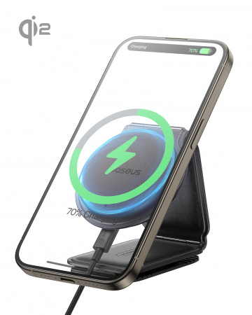 Автомобильное беспроводное магнитное зарядное устройство Baseus PrimeTrip Series C02 Mega Magnetic Wireless Charging Car Mount Stick-on Version (C40169003111-00) Чёрное 