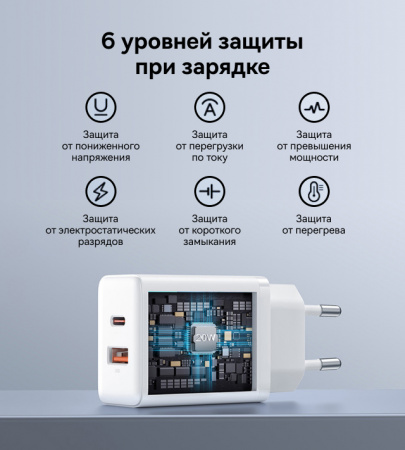Сетевое зарядное устройство OS-Baseus Cube Fast Charger C+U 20W EU Белый (P10111403213-00)