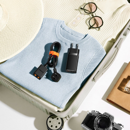 Сетевое зарядное устройство Baseus GaN5 Pro Fast Charger 2C+U 65W EU Черный с кабелем Type-C - Type-C 100W (20V/5A) 1m (CCGP120201)