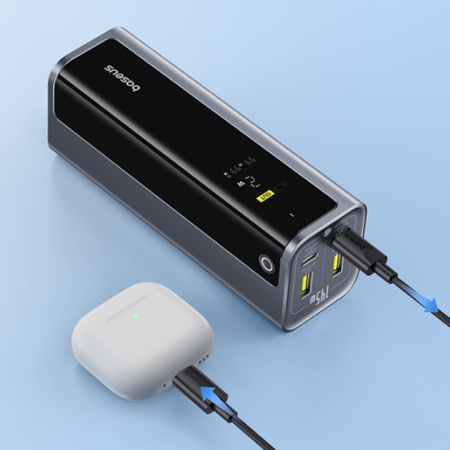 Повербанк Baseus EnerGeek GP12 Fast Charging with Digital Display 20800mAh 145W Серый (в комплекте кабель Type-C - Type-C 1м 100W) (P10082109813-00)
