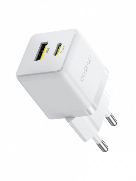 Сетевое зарядное устройство Baseus Palm Fast Charger C+U 30W EU Белый (в комплекте кабель USB-C - USB-C 60W) (P1011160A213-01)