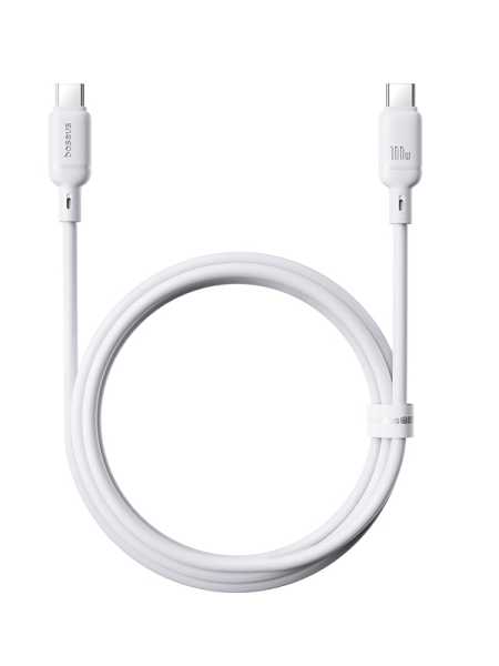 Кабель OS-Baseus Silky Series Fast Charging Cable Type-C - Type-C 100W 1м Белый (P10377704213-00)