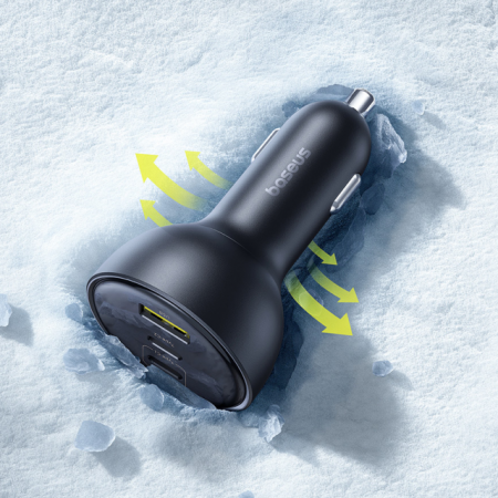 Автомобильное зарядное устройство Baseus Multi-Port Fast Charge Car Charger 2xType-C+USB 152.5W (кабель Type-C - Type-C 100W (20V/5A) 1м в комплекте) Чёрное (C00036101111-00)   Автомобильное зарядное устройство Baseus Multi-Port Fast Charge Car Charger 2xType-C+USB 152.5W (кабель Type-C - Type-C 100W (20V/5A) 1м в комплекте) Чёрное (C00036101111-00)